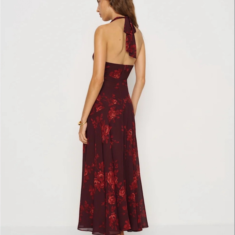Reformation Burgundy Floral Maxi Dress Briony - Picture 2 of 4